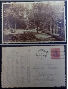 1922 Germany Postcard-Park Scene ties 1.25M stamp cd Essen - Bild 1 von 3