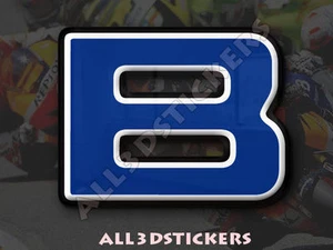 Adesivi Resinati Lettera B 3D Colore Blu Dimensione 50mm - Picture 1 of 1