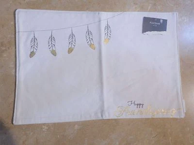 Levtex Home HAPPY FRIENDSGIVING 14X20  Ivory Placemat - Image 1 of 2