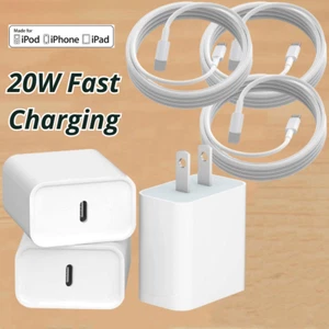 Fast Charger 20W PD Cable 3/6FT Power Adapter Type-C For iPhone 11/12/13/14 Pro - Picture 1 of 22