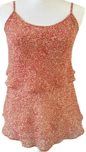 CABI #339 Ruffled Escalonado ajustable Correa de espagueti Pimentón Cami Top Sz Pequeño - Imagen 1 de 8