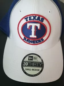 Texas Rangers Hat Cap MLB Baseball Fitted White Blue S/M 39Thirty New Era - Picture 1 of 6