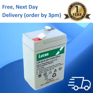 LUCAS-6V 4AH-Rechargeable BATTERY LEAD ACID - NP4-6 LSLA4-6 RT645 3FM4 - Picture 1 of 2