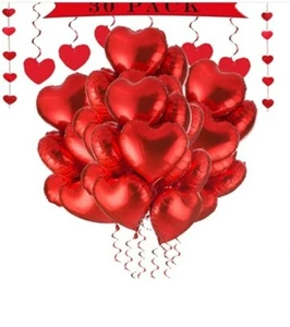 30 Palloncini Elio a Forma di Cuore per Feste, Compleanni, San Valentino - Foto 1 di 2