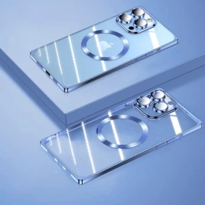 Rectangle Magnetic Clear For MagSafe Case For iPhone 15 14 Pro Max 13 12 Cover - Picture 1 of 17