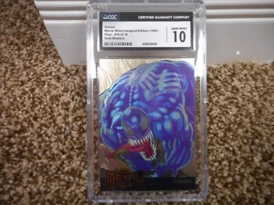Venom Marvel Metal Inaugural Edition 1995 GOLD Blaster cgc 10 Gem Mint psa card - Image 1 of 4