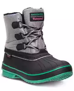 Skechers Women's Highlanders Polar Bear Black Grey Teal 6M US - Picture 1 of 4