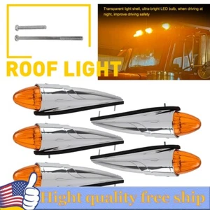 5x 17LED Amber Semi Truck Roof Cab Marker Clearance Light Assembly For Peterbilt - Picture 1 of 15