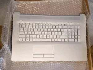 (73H3) HP 17 Palmrest Keyboard & Touchpad Top Cover - Silver- - Photo 1/8