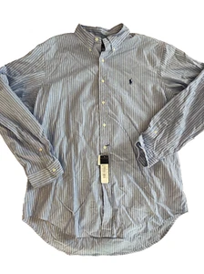 Polo Ralph Lauren Herren Langarm Classic Fit Oxford Hemd Blau Weiß Streifen - Bild 1 von 5