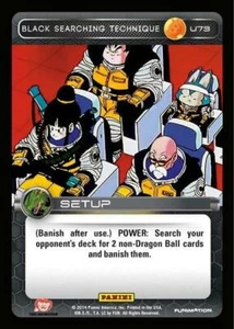 Tarjeta DBZ Dragon Ball Z TCG Panini Premiere U73 técnica de búsqueda negra - Imagen 1 de 1