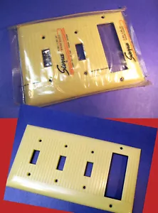 Vintage Ribbed Sierra 3 or 4 Gang Switch/Sierraplex Outlet Wall Plates-Choice - Picture 1 of 4