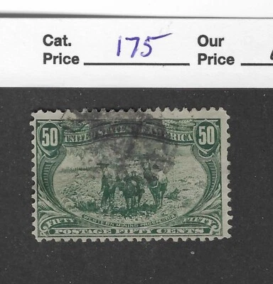 US Scott # 291, 50 cent green, Western Prospector, Trans Mississippi, 1898 - Image 1 of 2