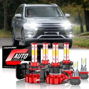 For Mitsubishi Outlander 2017 2018 2019 LED Headlight High Low Beam + Fog Light - Picture 1 of 20