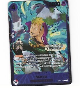 Marco OP02-018 R Foil Treasure Cup Top 64 Promo English One Piece Card (LP)
