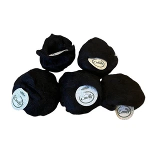 VTG New 5 skeins Emily Mohair wool nylon yarn Black Soft Brunswick 40 Grams Each - Picture 1 of 4