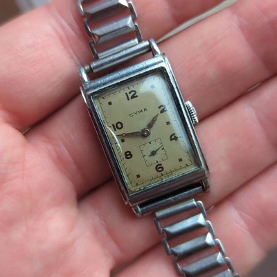 Reloj Cyma Cal 335 Tank con Pulsera Bentex Bambú para Reparar (CU2) Foto 1 de 4