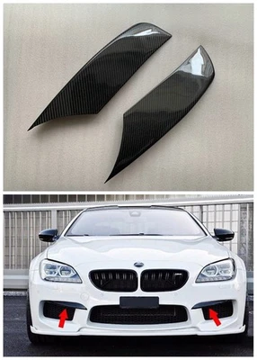 Real Carbon Fiber Eyebrows Eyelids Head lights Cover For BMW M6 F12 F13 12-19 18 Foto 1 de 4