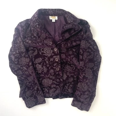 Blazer para mujer TALBOTS talla 10 púrpura lana lisa chaqueta manga larga Foto 1 de 4