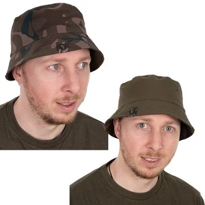 Fox Bucket Fishing Hat Reversible Khaki Camoflauge Men's Fishermen Hat Sun Hat - Picture 1 of 6