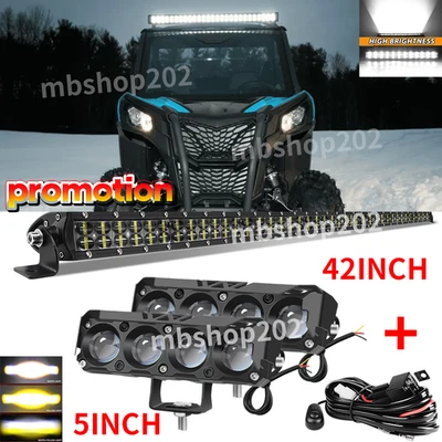 Ajuste para Can-Am Maverick Trail Sport 800/1000 R 42" barra de luz LED + vainas de cable de 5"" Foto 1 de 4