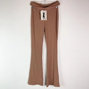 Naked Wardrobe NWT Wide-Leg Cut-Out Waist Pants Tan Size L - Picture 1 of 8