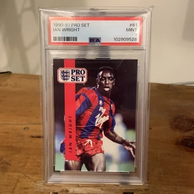 Juego profesional 1990-91 Ian Wright #61 PSA 9 como nuevo novato radiocontrol Crystal Palace Arsenal Foto 1 de 3