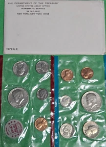 1972 PDS Uncirculated US Mint Set 11 Coins Original Government Packaging - Picture 1 of 9