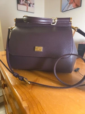 Dolce & Gabbana Burgundy Regular Miss Sicily Top Handle Bag - Image 1 of 4