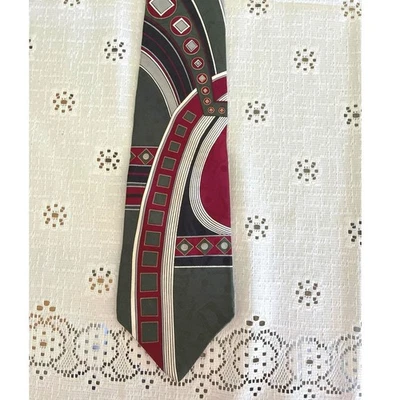 Henry Grethel 100% 意大利丝绸领带 美国制造 — 第 1/4 张图片