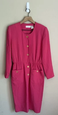 Vestido Secretaria Funda Vintage Años 80 90 Talla 4 4P Sedoso Poli Liz Claiborne Foto 1 de 4