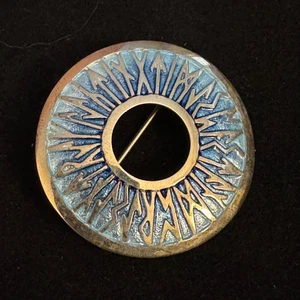 Broche vintage de plata esterlina de Sheila Fleet Scottish Orkney 1,5" sello 923 - Imagen 1 de 7
