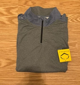 NWT EvoShield Sweatshirt Mens 1/4 Zip Sweater 2XL Blue/Gray Performance - Picture 1 of 8
