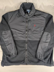 Polo Ralph Lauren Fleece Jacket Mens XXL Black Hideaway Hood - Picture 1 of 7