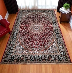 4X6 Vintage kashmiri Turkish Silk Rug Red for Home Decor, Living Room, Bedroom - Picture 1 of 7