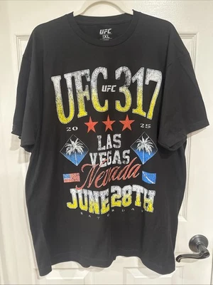 UFC 317 Men's XL Short Sleeve Graphic Tee Las Vegas Nevada 2025 Black NWOT - Image 1 of 4