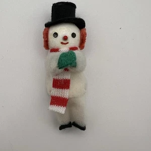Corbata pinza muñeco de nieve chenilla vintage de Japón en Navidad 1978 - Imagen 1 de 7
