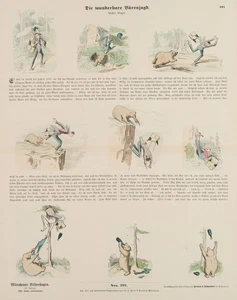 Die wunderbare Bärenjagd, Bilderbogen, HSt. Historismus Unbekannt (19.Jhd) - Bild 1 von 4