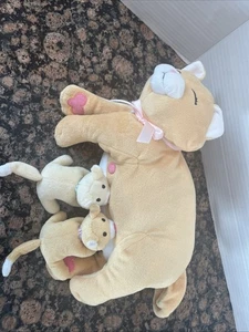 Juguete Manhattan Enfermería Nina Peluche Gato Naranja con 2 Gatitos 2003 12" - Imagen 1 de 5