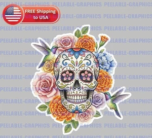 Sugar Skull Dia De Los Muertos Vinyl Decal Sticker Halloween I - Bild 1 von 2