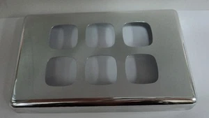 HPM XL POLISHED SILVER COVER PLATE SIX GANG SWITCH XL770/6PLPS - Picture 1 of 1