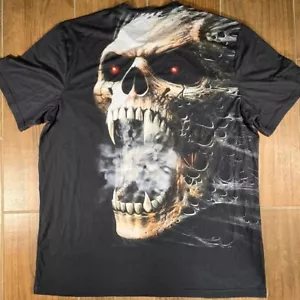 All over print Skull Shirt Vampire Evil Eyes Smoke SZ 2XL - Picture 1 of 4