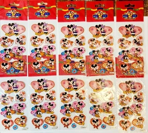Vintage Disney Mickey & Minnie Mouse Heart Love Valentine's Day Stickers Lot 10 - Picture 1 of 5