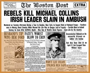 Home Wall Art Impreso - Póster vintage de tiempos de guerra - REBELDES KILL MICHAEL COLLINS-A4,A3,A2 - Imagen 1 de 1