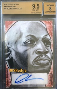 2014 POP CENTURY JUAN ROSALES SKETCH AUTO: DENNIS RODMAN #1/1 AUTOGRAPH BGS 9.5