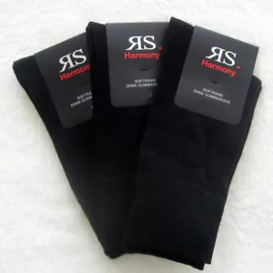 3 Paar Harmony Herren Socken ohne Gummi Venenfreundlich Schwarz XXXL 47 bis 54 - Bild 1 von 2