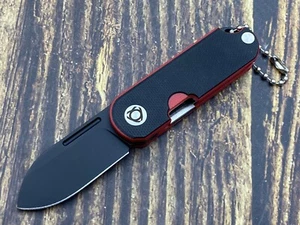 SixLeaf Micro Mini Folding Knife D2 Blade G10 Handle Pocket Knife SL-75B-Black - Picture 1 of 11