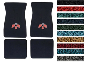 NEW! 1967 - 1969 Pontiac Firebird Carpet Floor Mats 4pc Set Bird Logo Pick Color - Picture 1 of 20