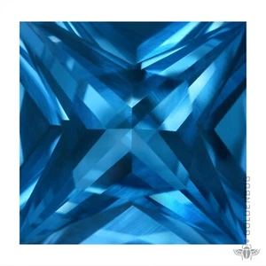 Genuine Spinel Loose Gemstone Square Princess Cut Top Quality Created Blue Stone - Picture 1 of 9