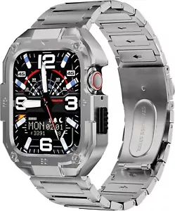 Mechanical Metal Watch Case with Band Compatible with Apple Watch Series 10 46mm - Picture 1 of 1